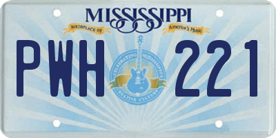 MS license plate PWH221