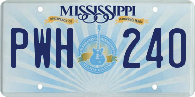 MS license plate PWH240
