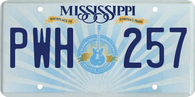 MS license plate PWH257