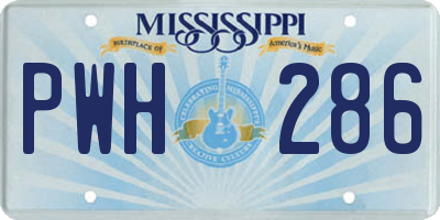 MS license plate PWH286