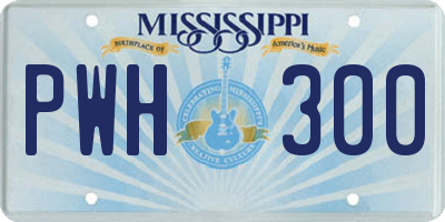 MS license plate PWH300