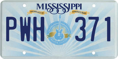 MS license plate PWH371