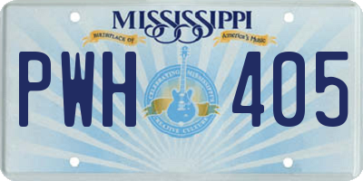 MS license plate PWH405