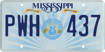 MS license plate PWH437