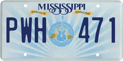MS license plate PWH471