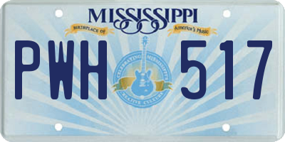 MS license plate PWH517