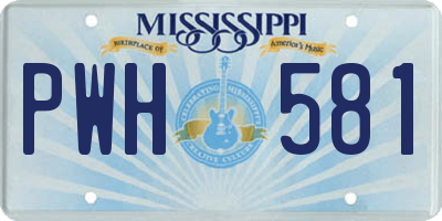 MS license plate PWH581