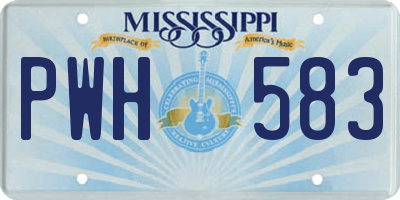 MS license plate PWH583