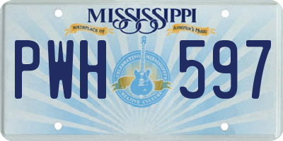 MS license plate PWH597