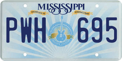 MS license plate PWH695