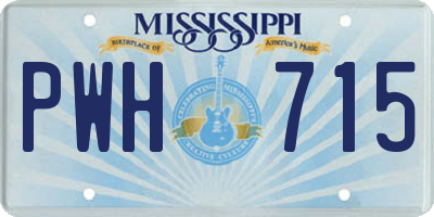 MS license plate PWH715