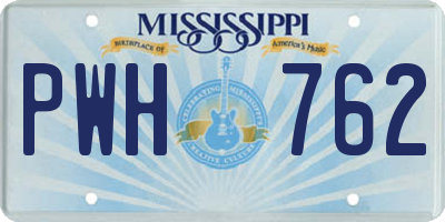 MS license plate PWH762
