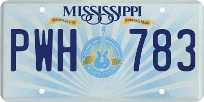 MS license plate PWH783