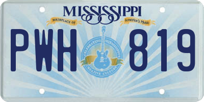 MS license plate PWH819