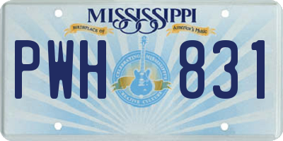 MS license plate PWH831