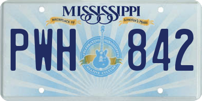 MS license plate PWH842