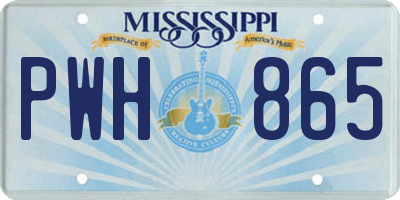 MS license plate PWH865