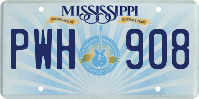 MS license plate PWH908