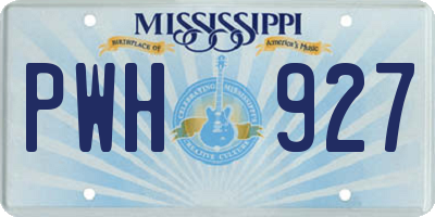 MS license plate PWH927