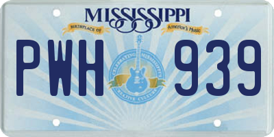 MS license plate PWH939