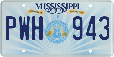 MS license plate PWH943