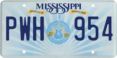 MS license plate PWH954