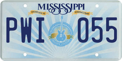 MS license plate PWI055
