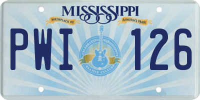 MS license plate PWI126