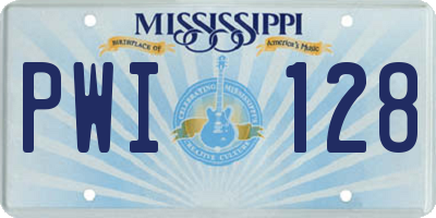 MS license plate PWI128