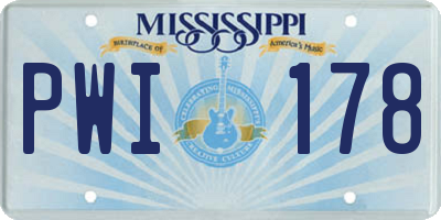 MS license plate PWI178