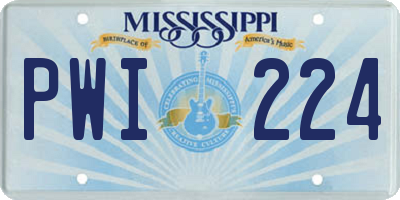 MS license plate PWI224