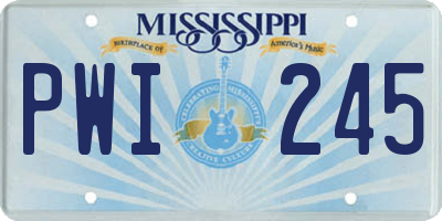 MS license plate PWI245