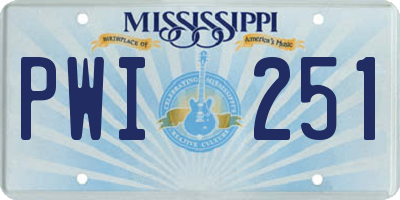 MS license plate PWI251