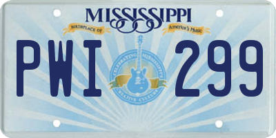 MS license plate PWI299