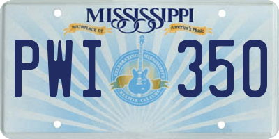 MS license plate PWI350
