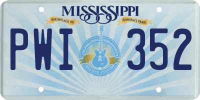 MS license plate PWI352