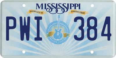 MS license plate PWI384