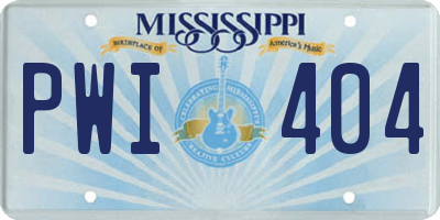 MS license plate PWI404