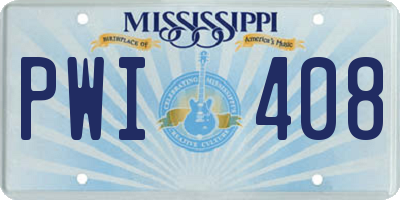 MS license plate PWI408