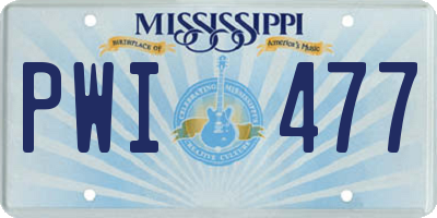 MS license plate PWI477