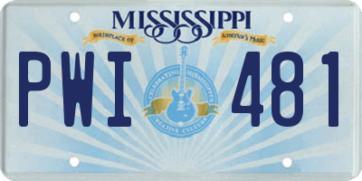 MS license plate PWI481
