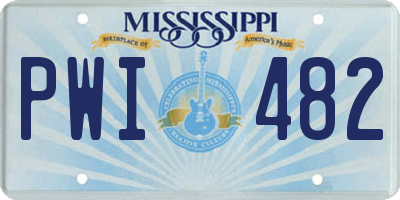 MS license plate PWI482