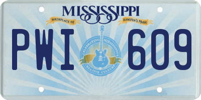 MS license plate PWI609