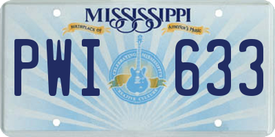 MS license plate PWI633
