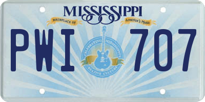 MS license plate PWI707