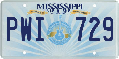 MS license plate PWI729