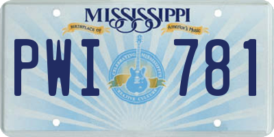 MS license plate PWI781