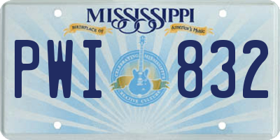 MS license plate PWI832