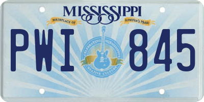 MS license plate PWI845