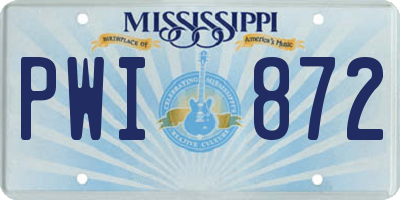 MS license plate PWI872